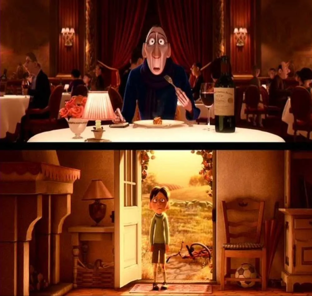 A food critic sits in a chic restaurant in Paris, alone at a table behind a good bottle of Bordeaux. He takes the first bite of his ratatouille, and - O! He experiences a flashback to his childhood in Provence, where his beloved mother prepared this very same dish he savored after a tedious day at school. Boy, did this taste good