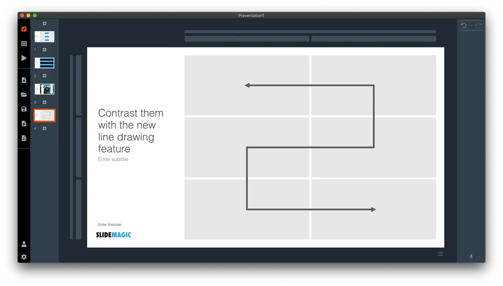 Thinner arrows can be created with the line new line drawing feature