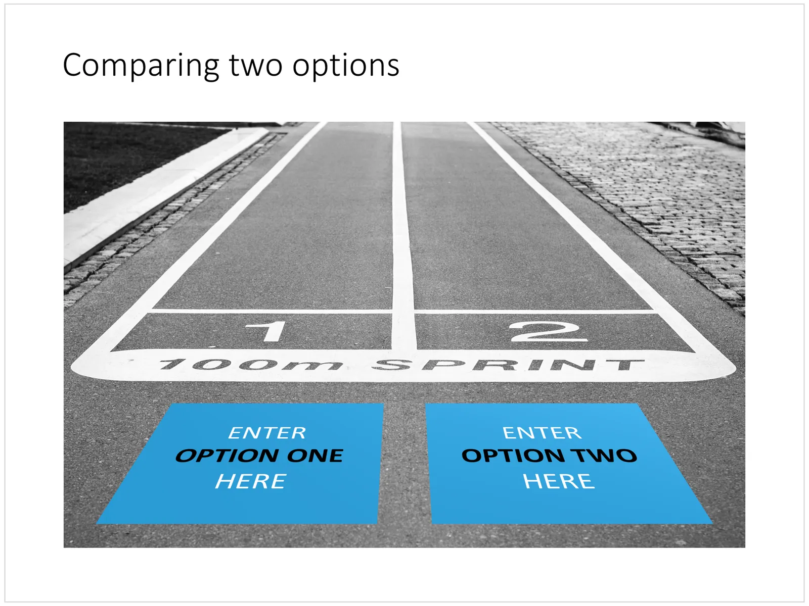 The start line: comparing two optionis