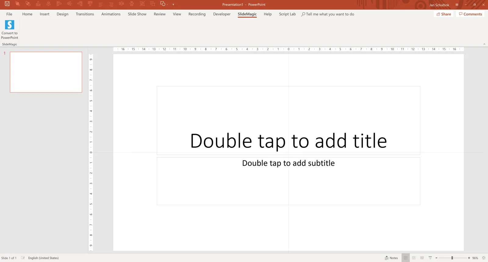  A new SlideMagic tab will added to your PowerPoint ribbon 