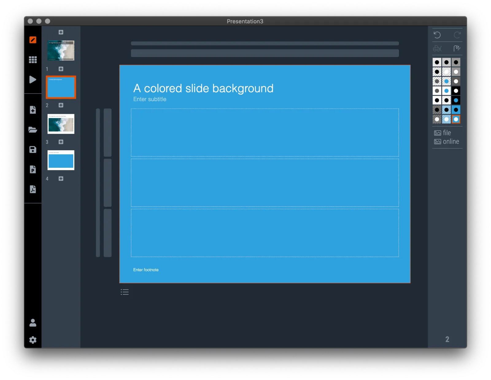  Apply custom colours to the slide background 