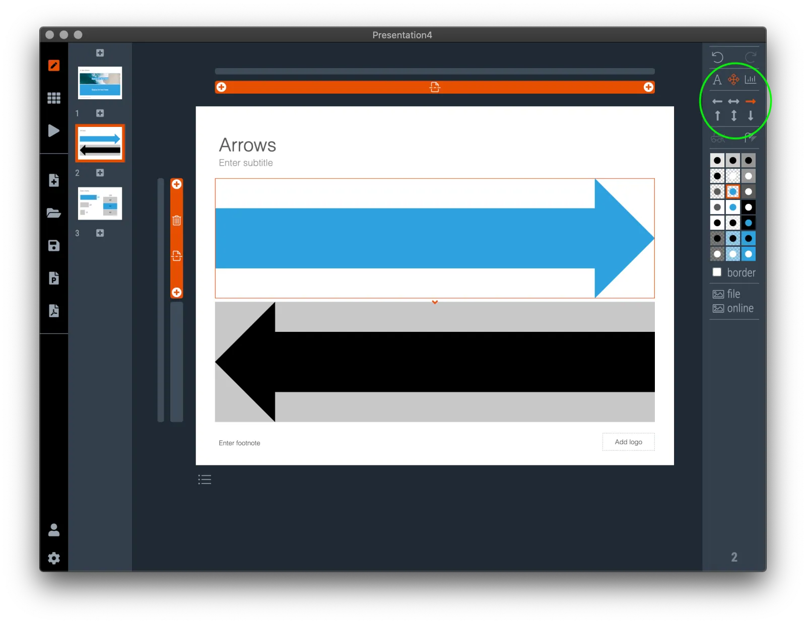  Arrow boxes can have a horizontal or vertical direction 