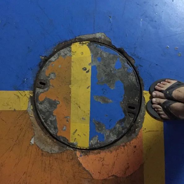 The result of some maintenance work downstairs in the parking lot of my building